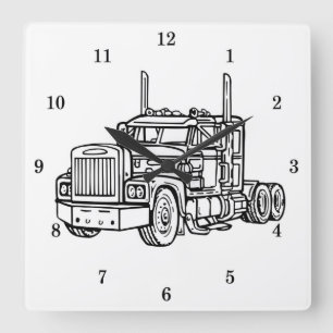 Horloge Carrée Écluse à mur de camions BIG RIG très Cool