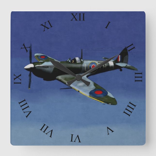 Horloge Carrée Écluse du mur de Spitfire IX de Supermarine. (Recto)