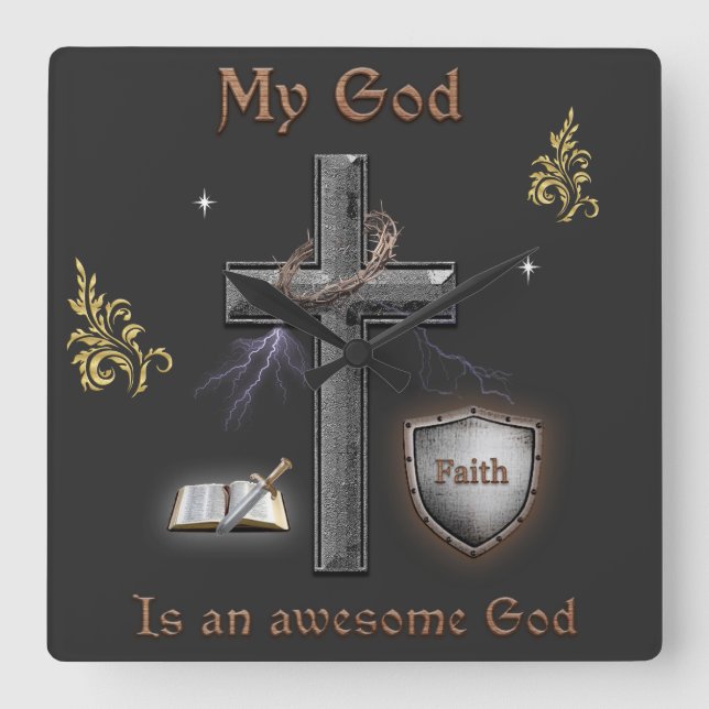 Horloge Carrée Écriture biblique (Recto)