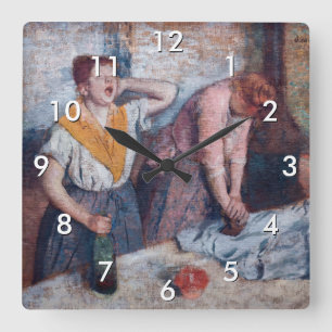 Horloge Carrée Edgar Degas - Femmes en repassage