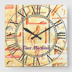 Horloge Carrée Egyptian time machine, Acrylic Wall Clock