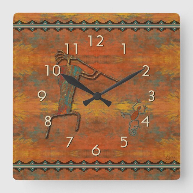Horloge Carrée El Flautista (Recto)