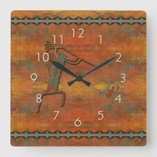 Horloge Carrée EL Flautista (le joueur de cannelure)