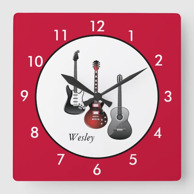 Horloge Carrée Electric guitars (Recto)