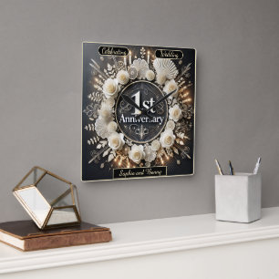 Horloge Carrée Élégance intemporelle pour le premier anniversaire