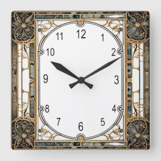 Horloge Carrée Élégant Art Déco