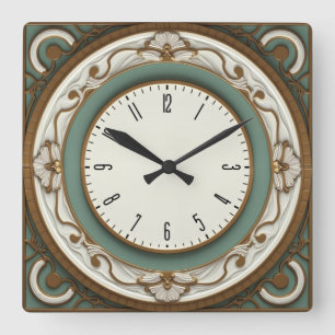 Horloge Carrée Élégant Art Déco