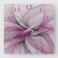 Élégant Chaos Moderne Art Fractal Abstrait Rose