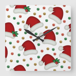 Horloge Carrée Elegant Christmas Wall Clock – Festive Winter Time