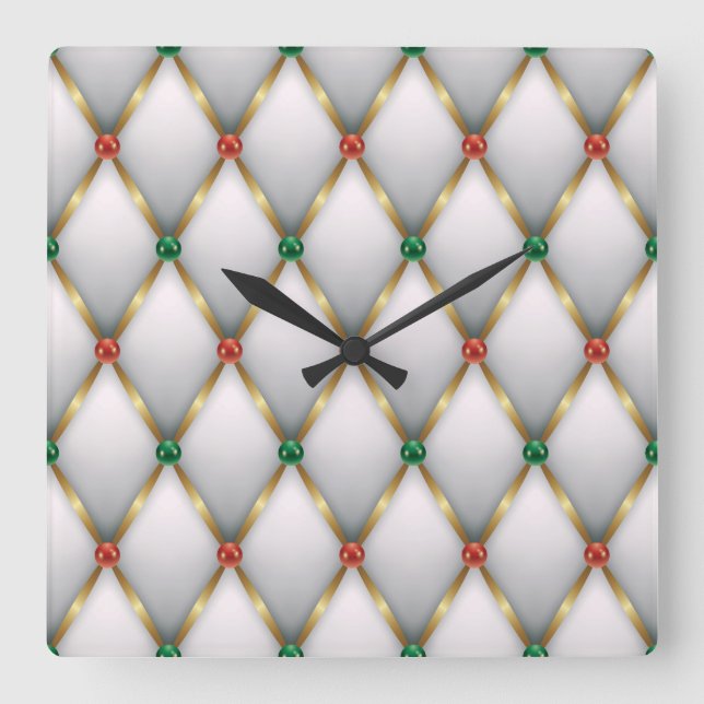 Horloge Carrée Elegant Christmas Wall Clock – Festive Winter Time (Recto)