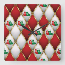 Horloge Carrée Elegant Christmas Wall Clock – Festive Winter Time