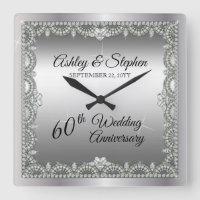 Élégant Diamants 60e anniversaire de Mariage