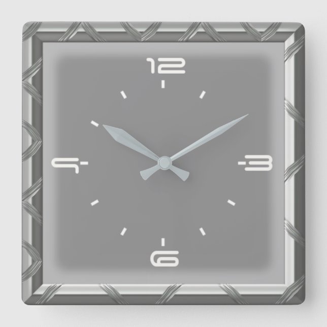 Horloge Carrée Elégant gris (Recto)
