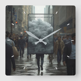 Horloge Carrée Élégant Moderne Simple Personnalisé Ajoutez Votre