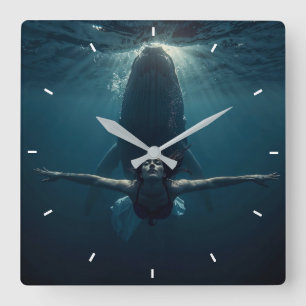Horloge Carrée Élégant Moderne Simple Personnalisé Ajoutez Votre