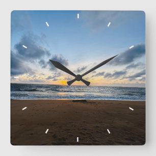Horloge Carrée Élégant Moderne Simple Personnalisé Ajoutez Votre