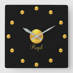 Horloge Carrée Élégant Royal Golden
