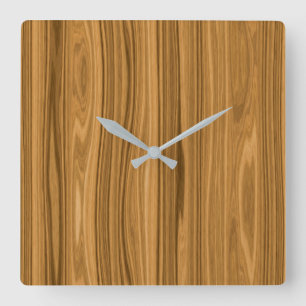 Horloge Carrée Elegant Wood Grain