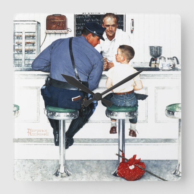 Horloge Carrée Emballement (Recto)