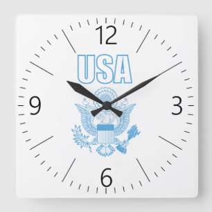 Horloge Carrée emblème national des États-Unis