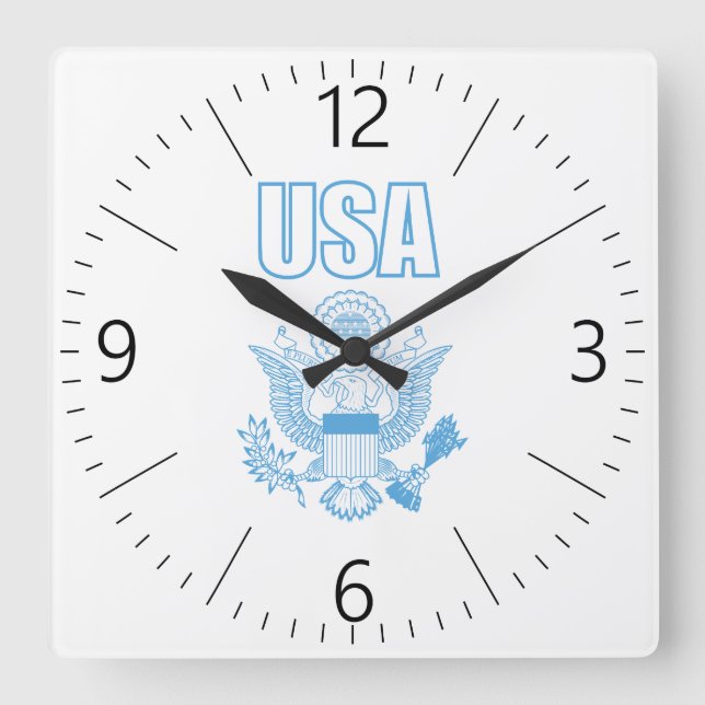 Horloge Carrée emblème national des États-Unis (Recto)