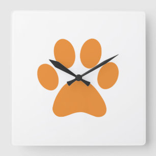 Horloge Carrée Empreinte de patte     
