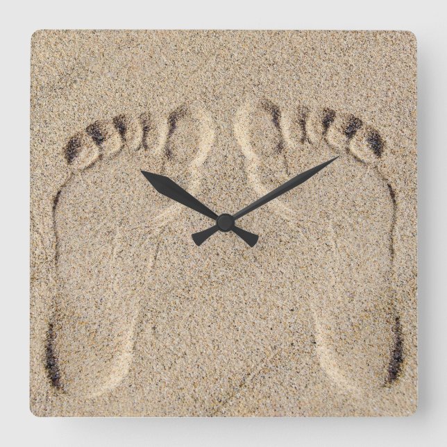 Horloge Carrée Empreinte De Sable (Recto)