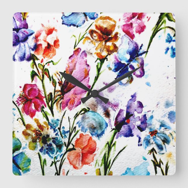 HORLOGE CARRÉE EMPREINTES DE PATTES DOG (Recto)