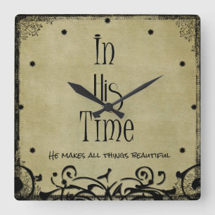 Horloge Carrée En son temps Bible Verse