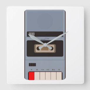 Horloge Carrée Enregistreur de bande de cassettes