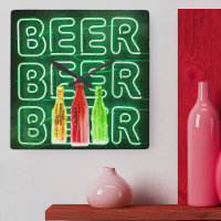 Enseigne de bière au néon LED vert émeraude