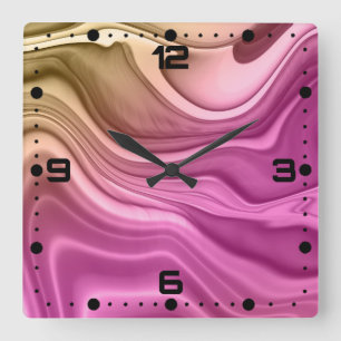 Horloge Carrée Ensemble d'encre à alcool Papier numérique Aurora