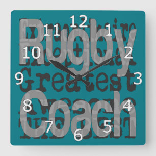 Horloge Carrée entraîneur de rugby Extraordinaire