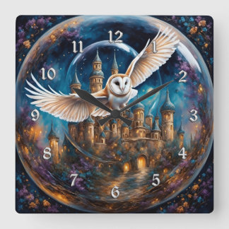 Horloge Carrée Entre le Château des Stars Crystal Ball Imaginaire