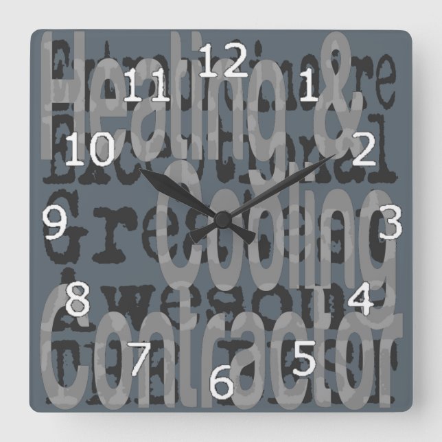 Horloge Carrée Entrepreneur de chauffage et de refroidissement Ex (Recto)