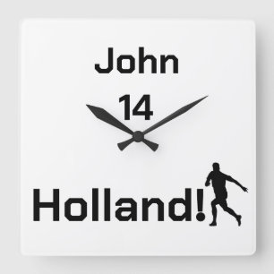 Horloge Carrée Esprit sportif athlétique personnalisé de Hollande