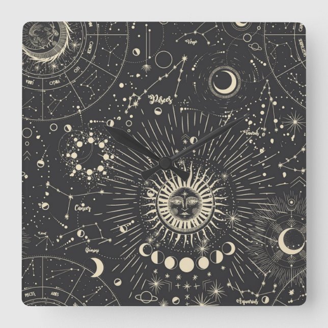 Horloge Carrée Esthétique (Recto)