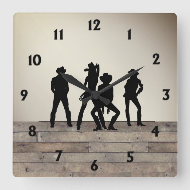 Horloge Carrée Étaient une ligne danse (Recto)