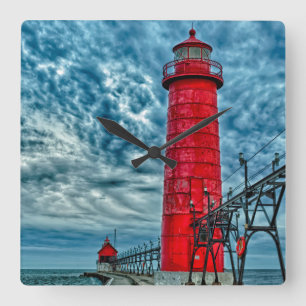 Horloge Carrée États-Unis, Grand Haven, Michigan, phare
