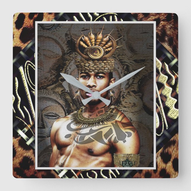 Horloge Carrée Ethnique (Recto)