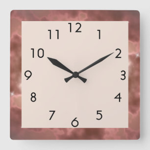 Horloge Carrée Étincelle d'en cuivre de moka