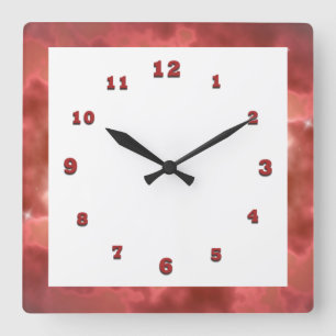 Horloge Carrée Étincelle rouge