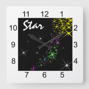 Horloge Carrée Étoile de Noël