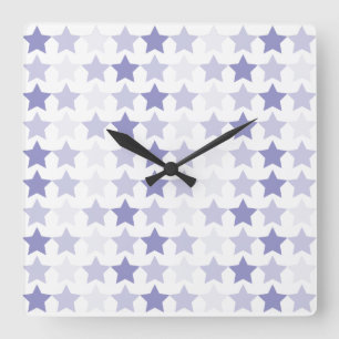 Horloge Carrée Étoiles bleues d'Ombre