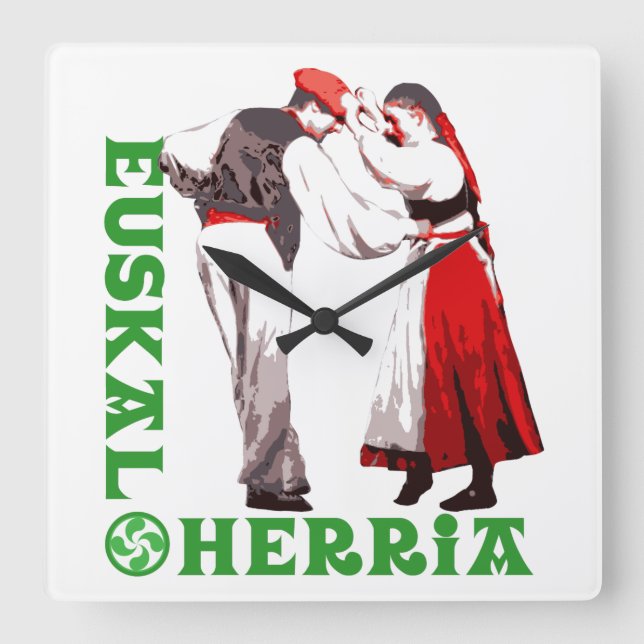 Horloge Carrée Euskal Herria: traditional Basque dancers, (Recto)