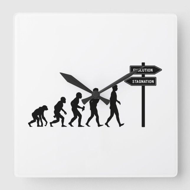 Horloge Carrée Évolution/Stagnation (Recto)