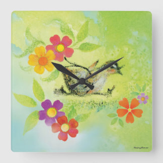 Horloge Carrée Exécution de l'horloge murale acrylique au canard