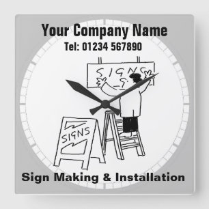 Horloge Carrée Fabrication et installation d'enseignes. Bureau de