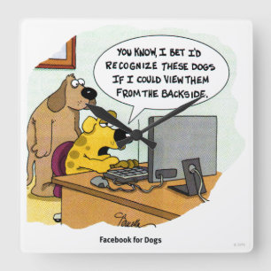 Horloge Carrée Facebook pour Dogs