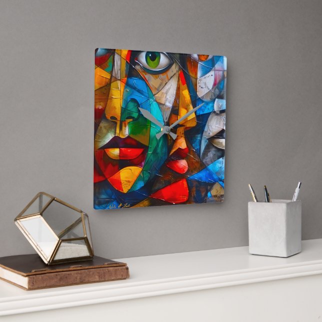 Horloge Carrée Faces we know (Bureau)